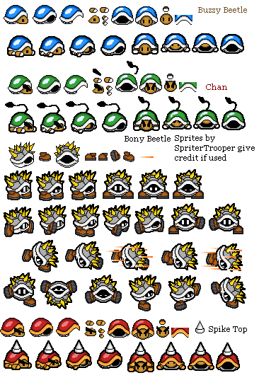 Custom / Edited - Mario Customs - Beetle Enemies (Paper Mario-Style ...