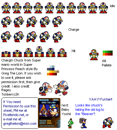 Custom / Edited - Mario Customs - Chargin' Chuck - The Spriters Resource