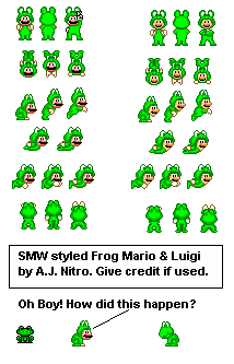 Custom / Edited - Mario Customs - Frog Mario (Super Mario World-Style ...