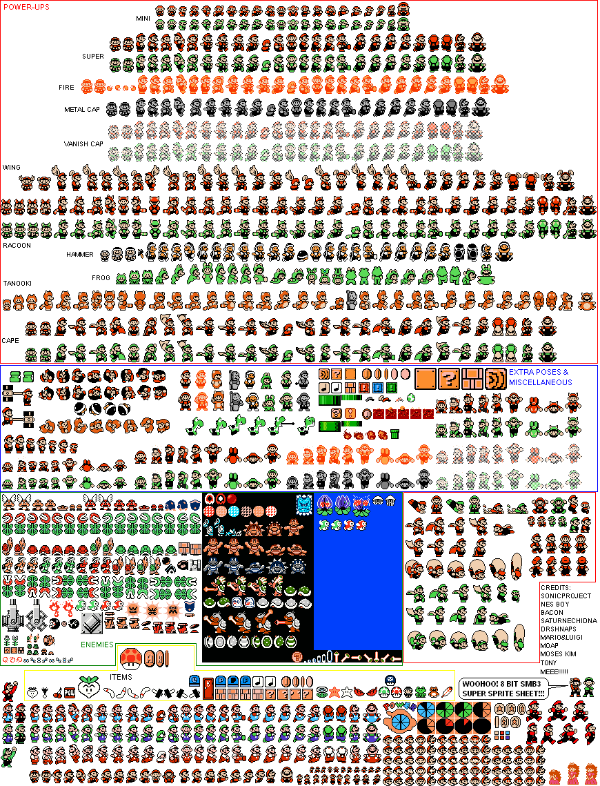 The Spriters Resource - Full Sheet View - Mario Customs ...