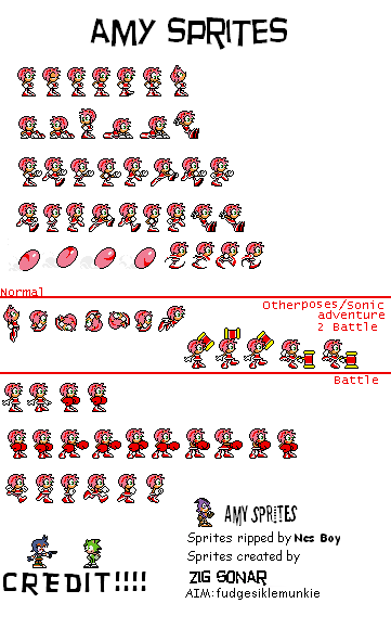 Custom / Edited - Sonic Series - Amy Rose - The Spriters Resource