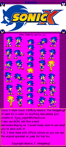 Custom Edited Sonic The Hedgehog Media Customs Sonic X The Spriters Resource 1610