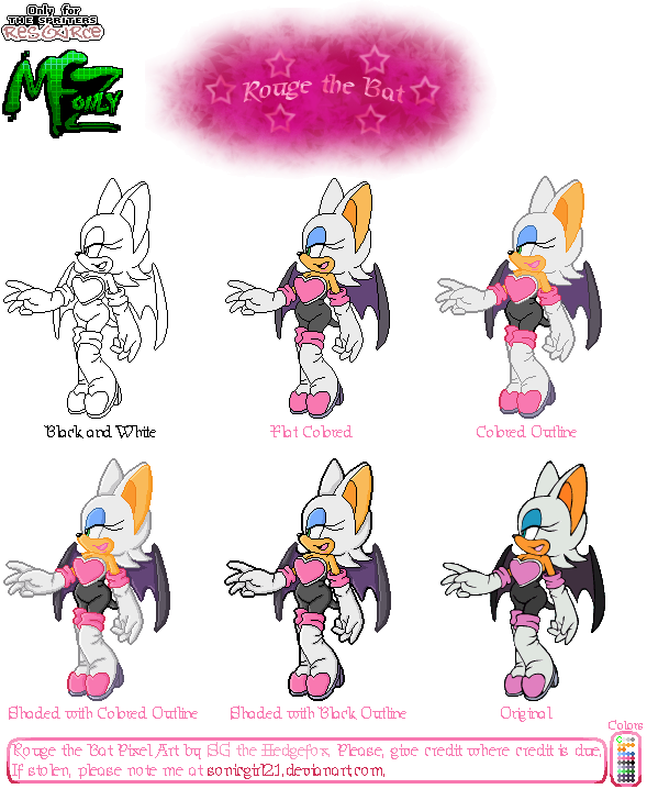 Sonic the Hedgehog Customs - Rouge (Pixel Art)