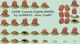 Custom / Edited - Pokémon Customs - #050 Diglett - The Spriters Resource