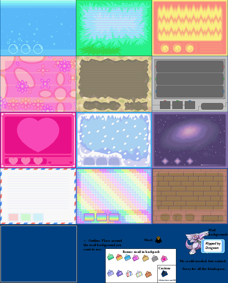 DS / DSi - Pokémon Platinum - Mail Backgrounds - The Spriters Resource