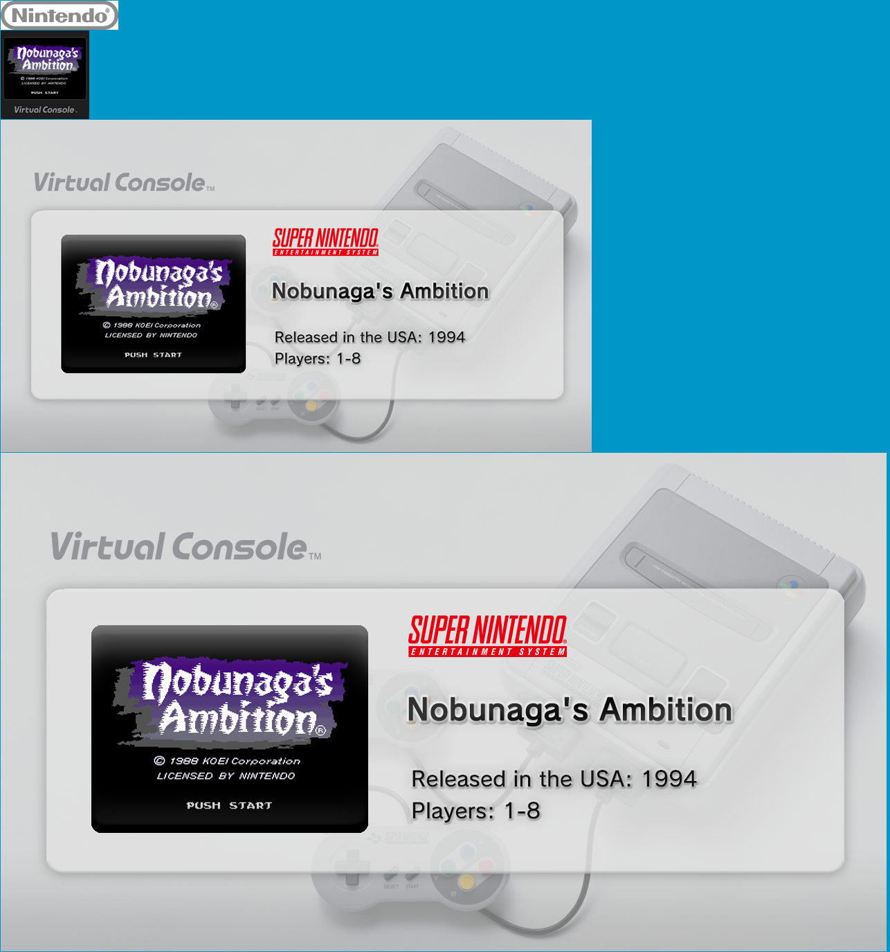 Virtual Console - Nobunaga's Ambition