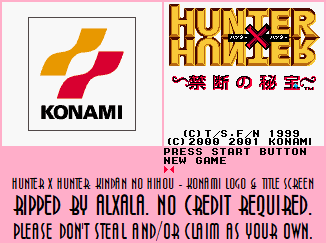 Hunter × Hunter: Kindan no Hihou - Konami Logo & Title Screen