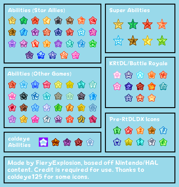 Custom / Edited - Kirby Customs - Ability Stars (Star Allies-Style) - The  Spriters Resource