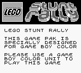LEGO Stunt Rally - Game Boy Error Message