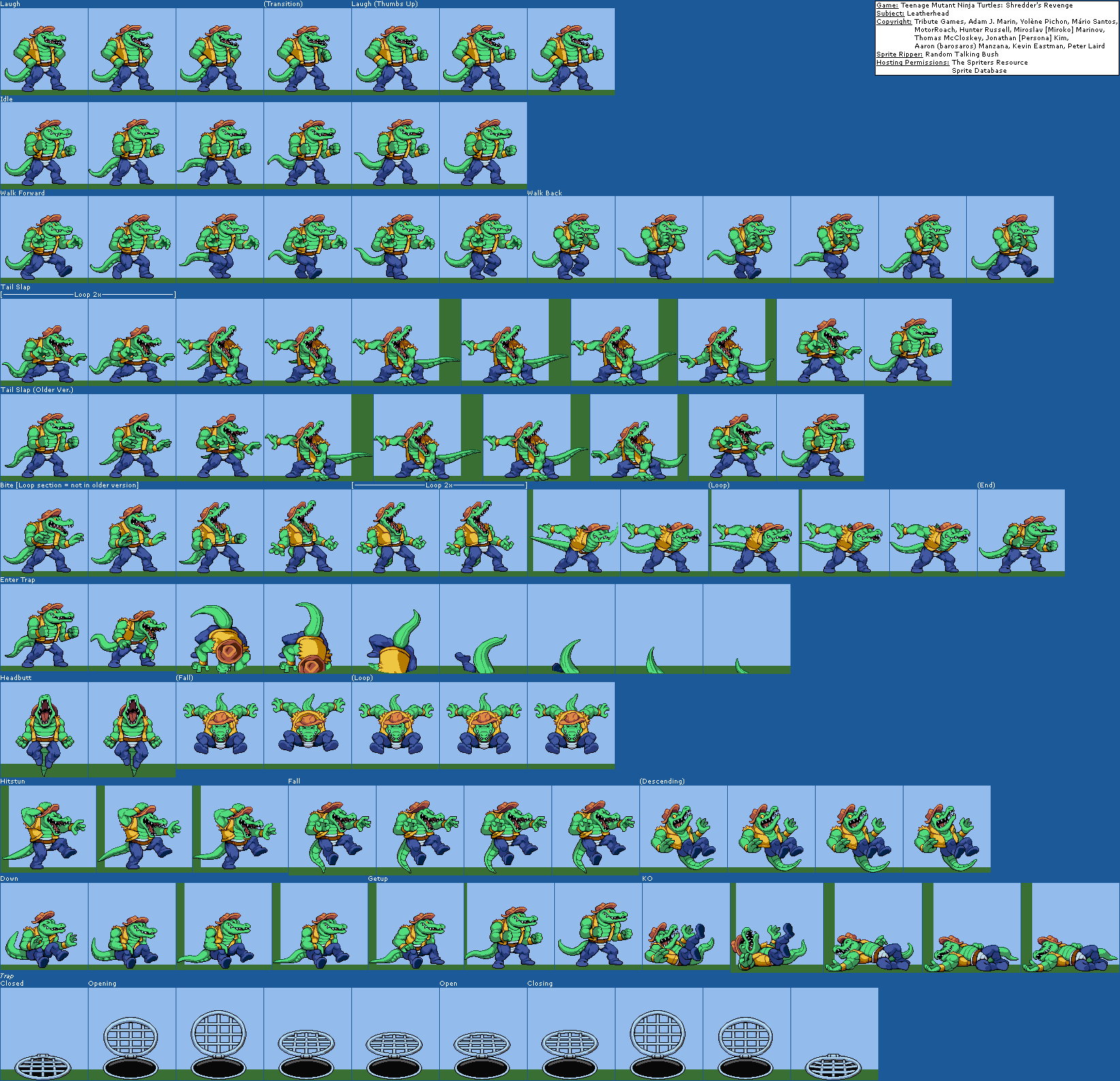 The Spriters Resource - Full Sheet View - Teenage Mutant Ninja Turtles ...