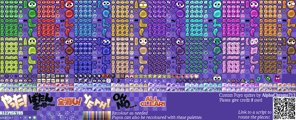 The Spriters Resource Full Sheet View Puyo Puyo Customs Puyos