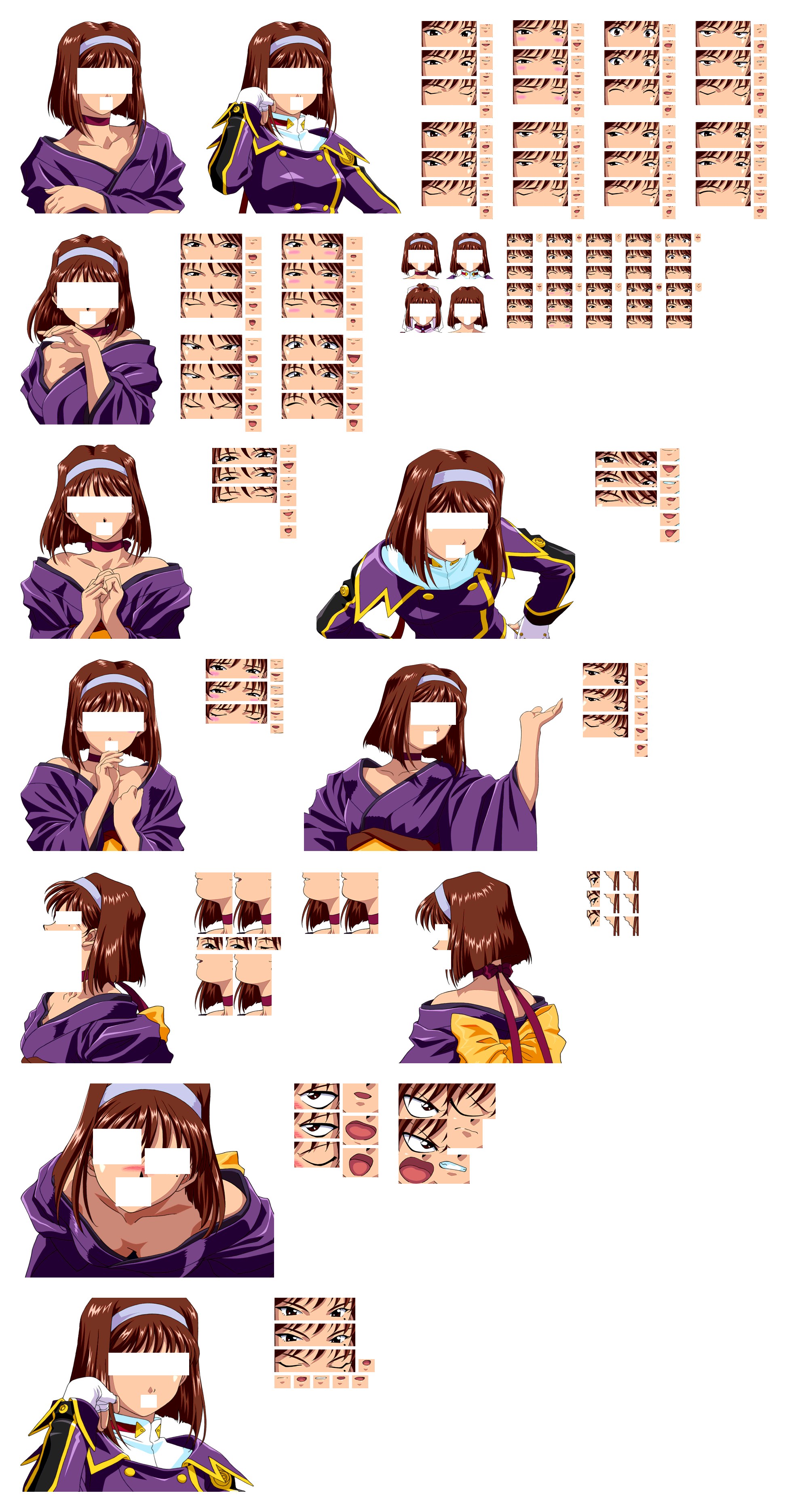 The Spriters Resource - Full Sheet View - Sakura Wars 4 - Sumire Kanzaki