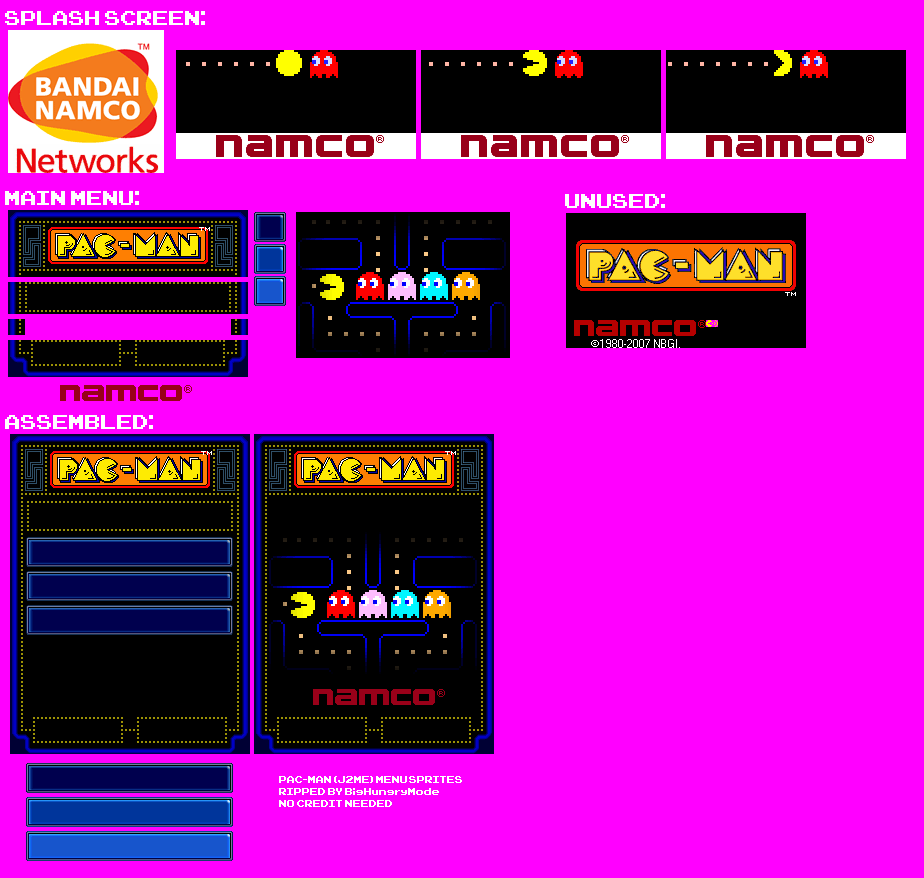 Pac-Man (J2ME) - Splash Screen & Main Menu (240x320)