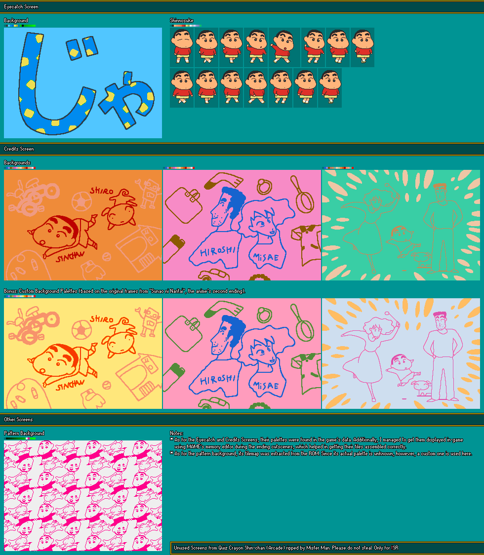Quiz Crayon Shin-chan (JPN) - Unused Screens