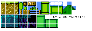 Mario Customs - Grass Stage Tileset (NES-Style)