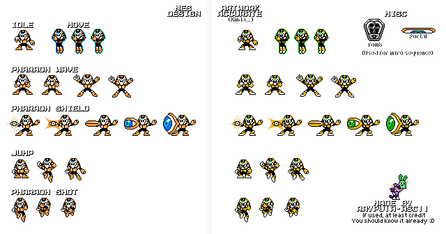 Mega Man Customs - Pharaoh Man (Battle & Fighters Style) + Artwork Accurate Design