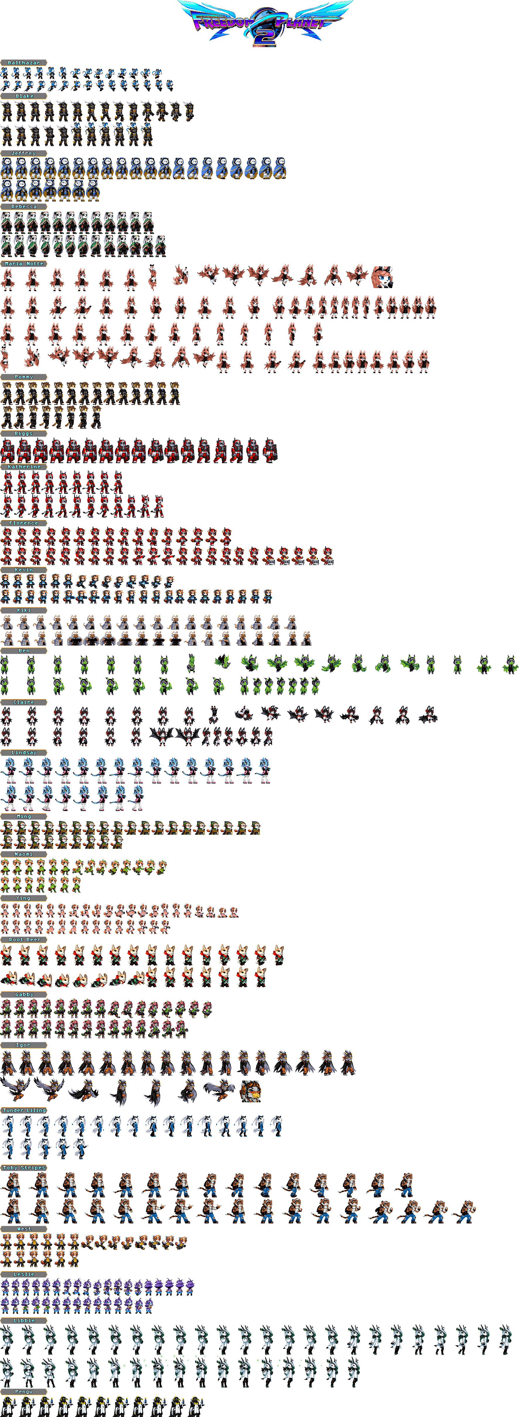 The Spriters Resource - Full Sheet View - Freedom Planet 2 - NPCs ...