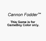 Cannon Fodder - Game Boy Error Message