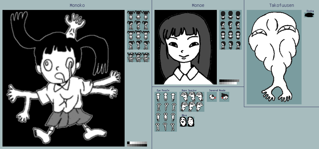 The Spriters Resource - Full Sheet View - Yume Nikki - White Desert NPCs