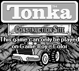 Tonka Construction Site - Game Boy Error Message