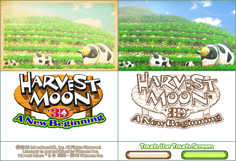 Harvest Moon: A New Beginning - Title Screen