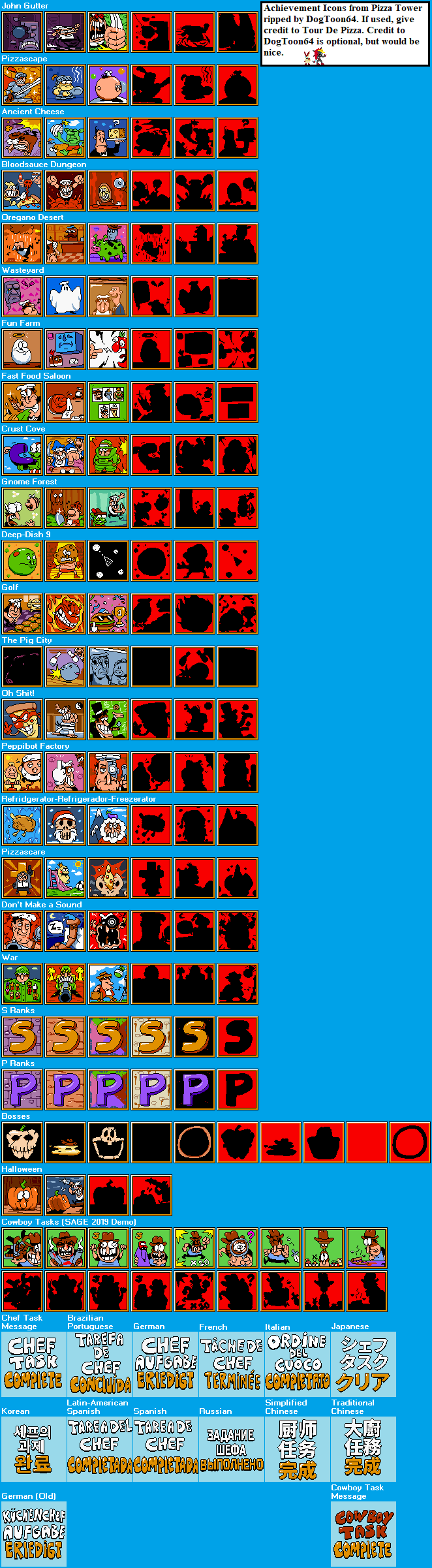 PC / Computer Pizza Tower Achievement Icons The Spriters Resource