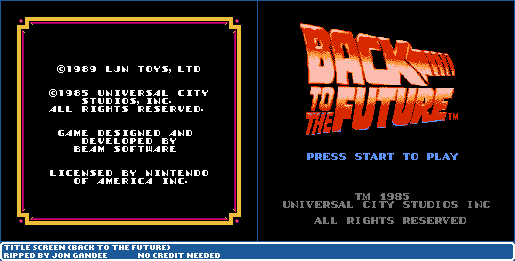 Back to the Future (USA) - Title Screen