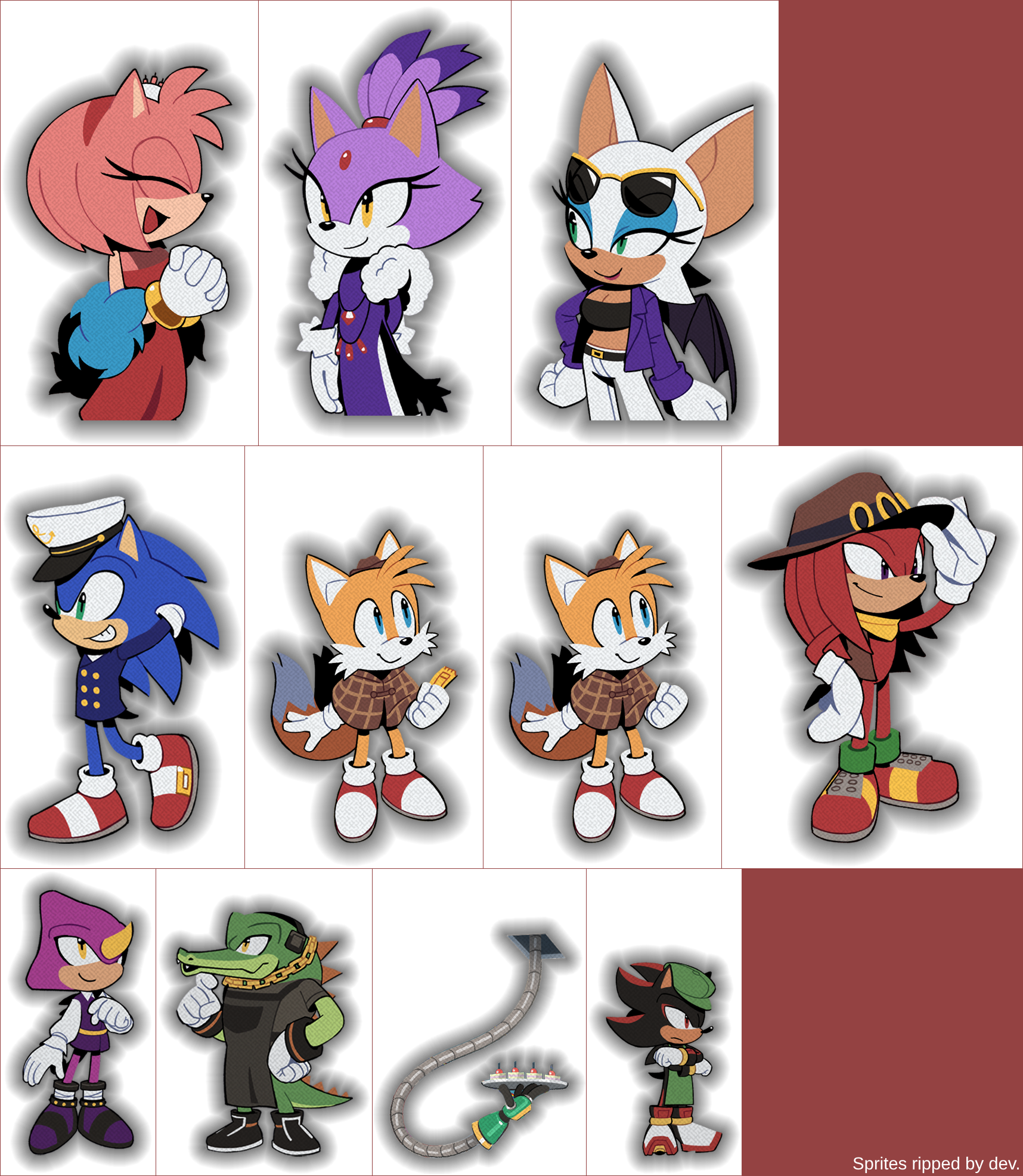 The Murder of Sonic the Hedgehog - Character Sprites (Dining Car)