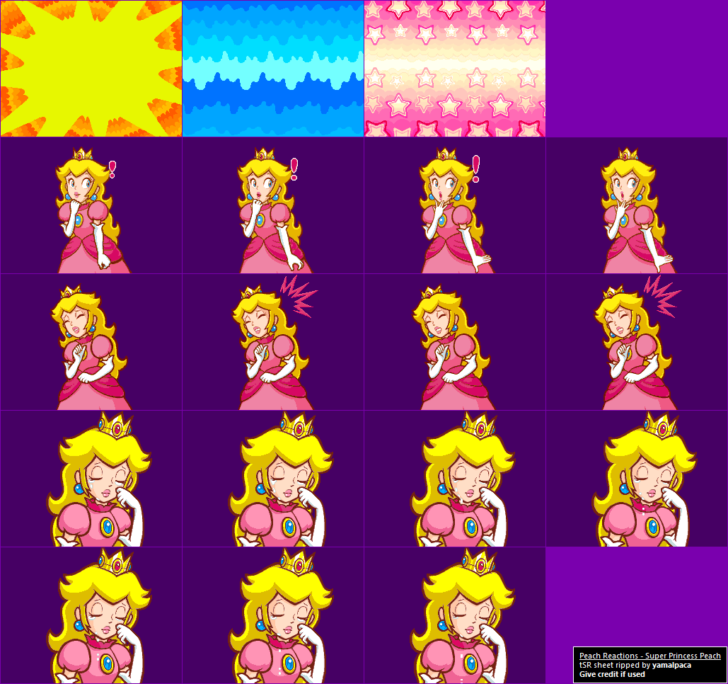 The Spriters Resource - Full Sheet View - Super Princess Peach - Peach ...