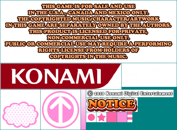 Dance Dance Revolution / Hottest Party 4 - Notice & Konami Logo