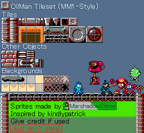 Mega Man Customs - Oil Man Tileset (MM1-Style)