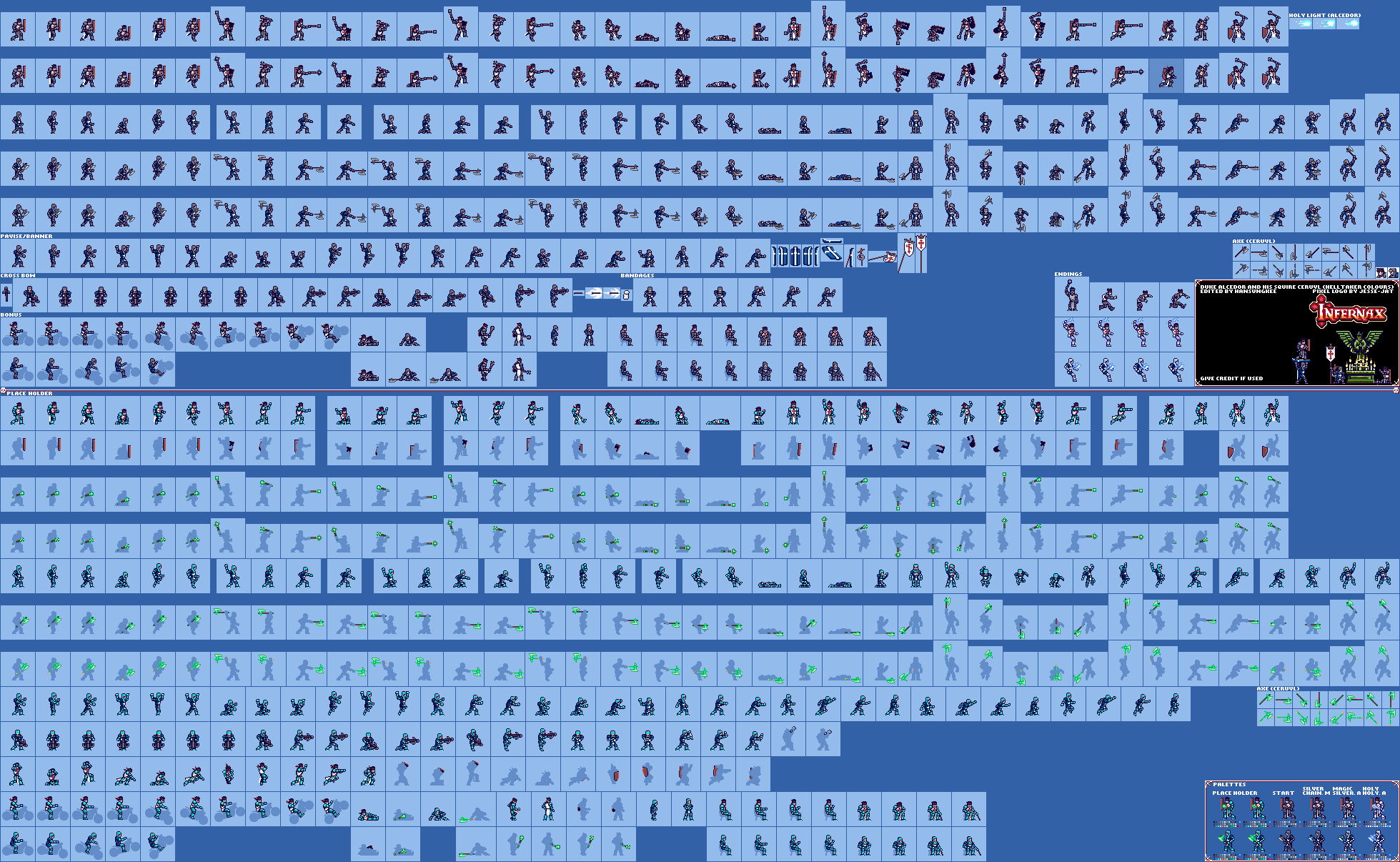 The Spriters Resource - Full Sheet View - Infernax Customs - Alcedor ...