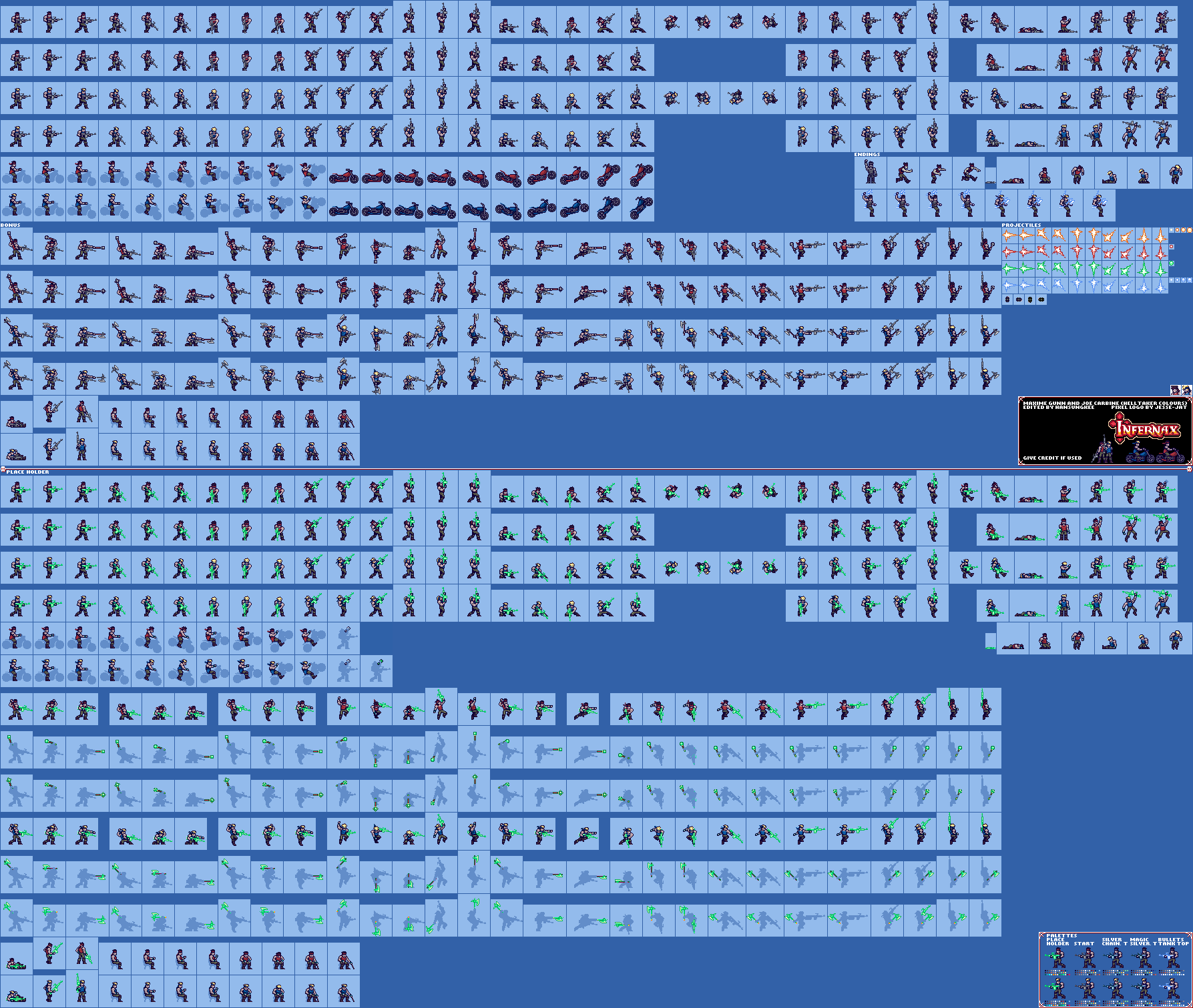 The Spriters Resource - Full Sheet View - Infernax Customs - Maxime 