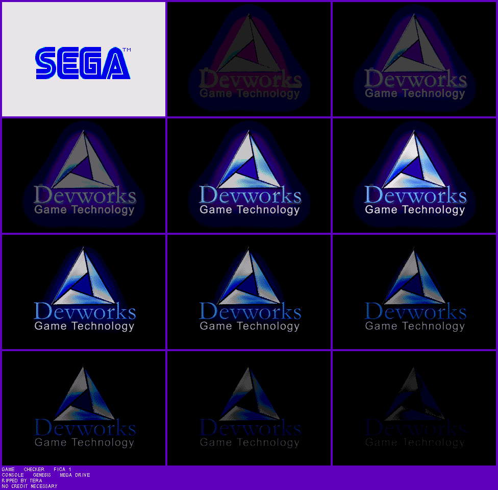 Checker / Fica 1 - SEGA & Devworks Game Technology Logos