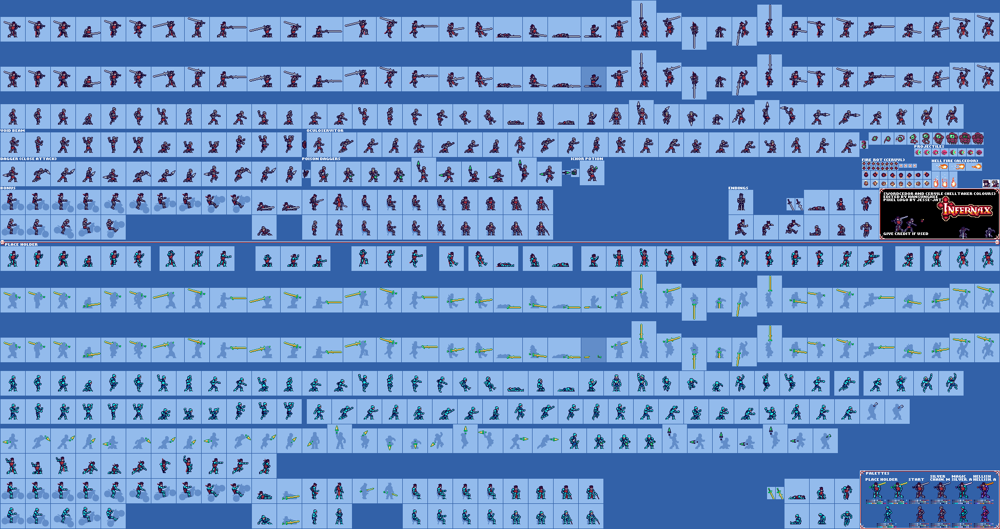 The Spriters Resource - Full Sheet View - Infernax Customs - Swordcedor ...