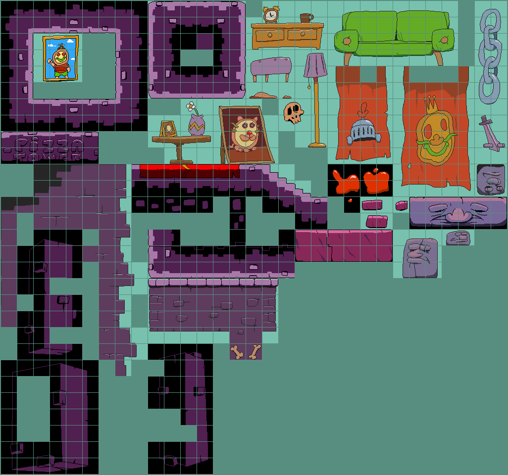 The Spriters Resource Full Sheet View Pizza Tower Tower Lobby Tileset