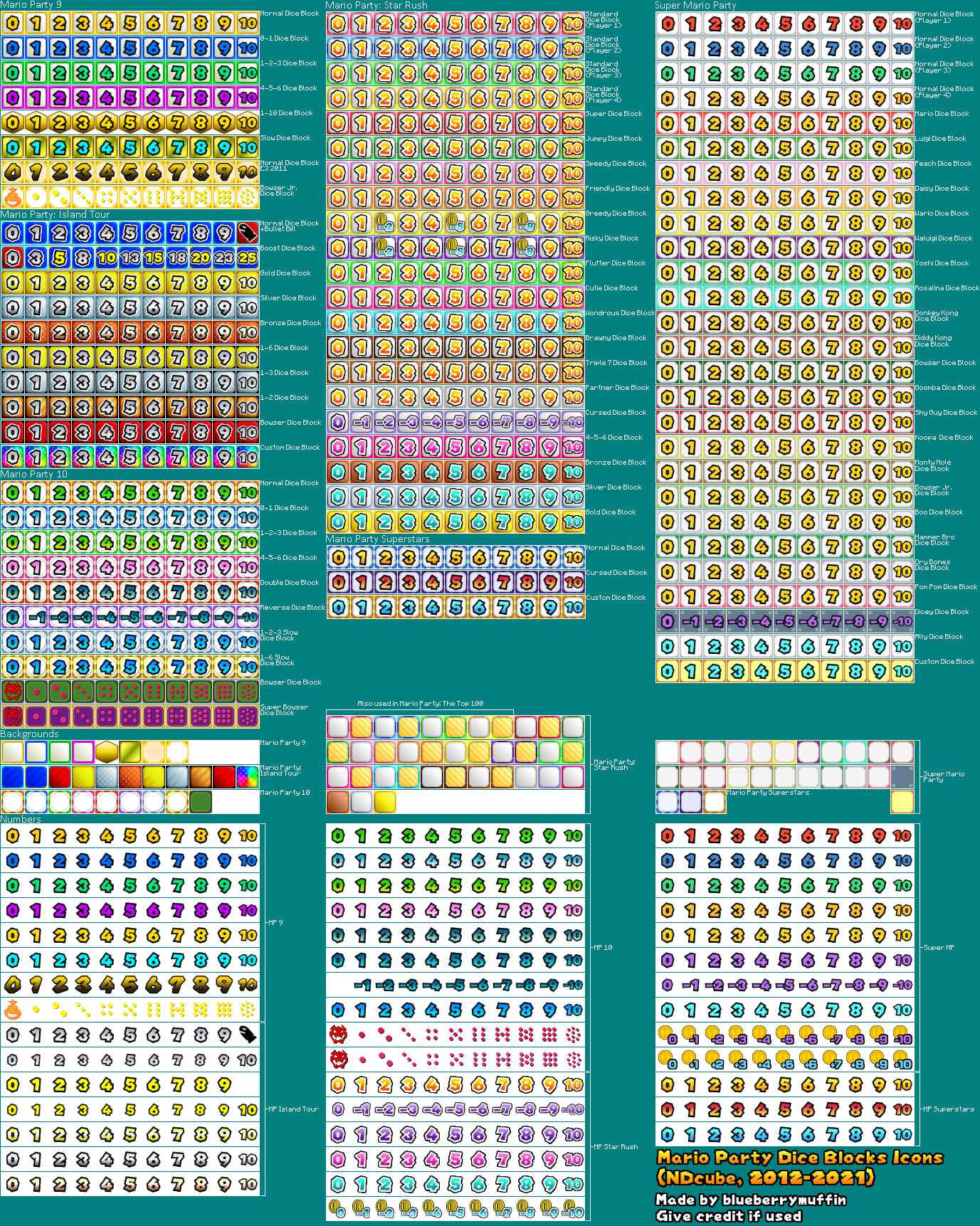 The Spriters Resource Full Sheet View Mario Customs Mario Party Dice Block Icons Ndcube 3268