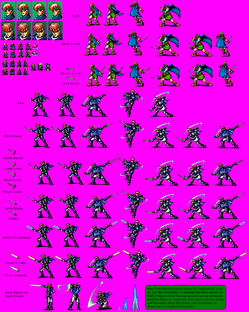 The Spriters Resource - Full Sheet View - Shining Force - Max