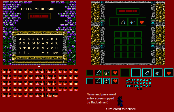 NES - Castlevania 3: Dracula's Curse - Name and Password Entry - The