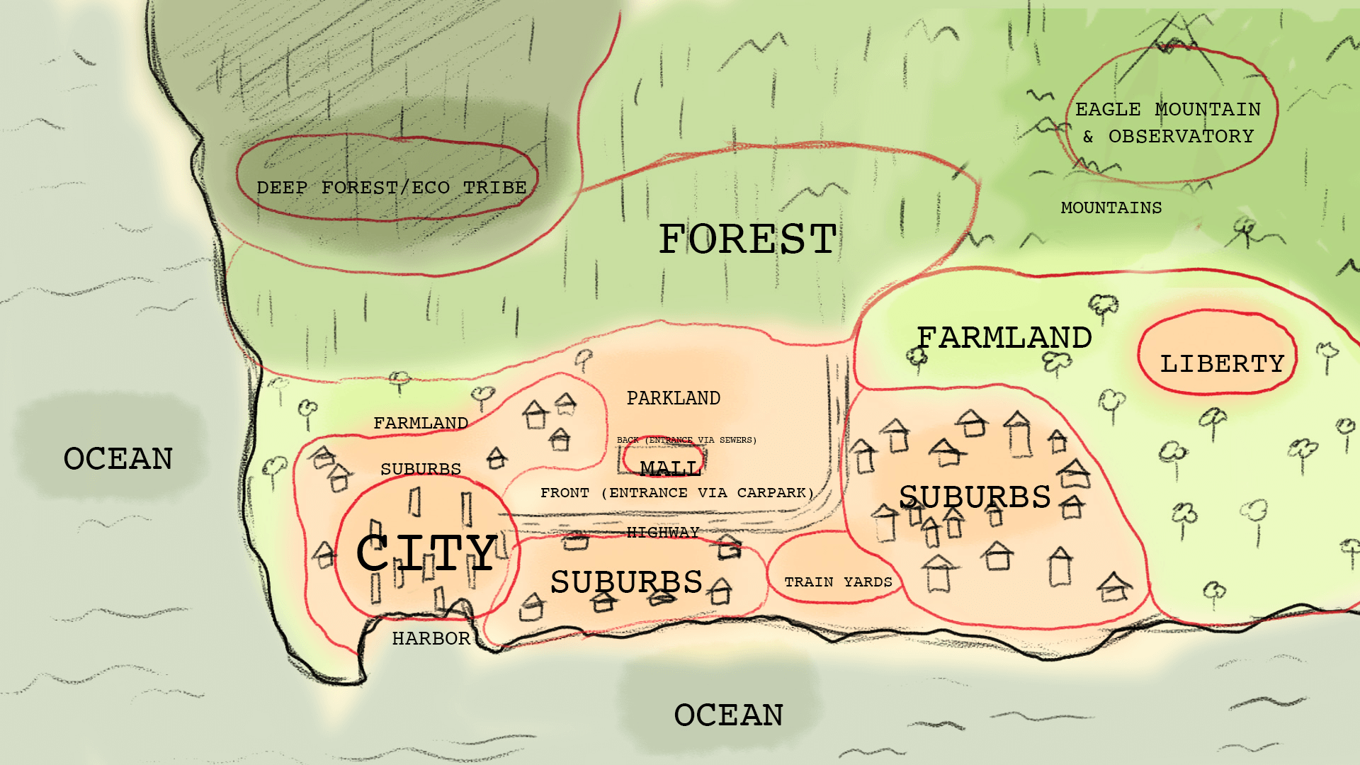 The Tribe Game - Map of the City