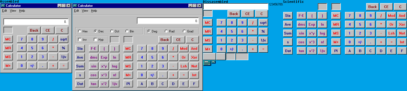 Windows 95 Built-In Applications - Calculator