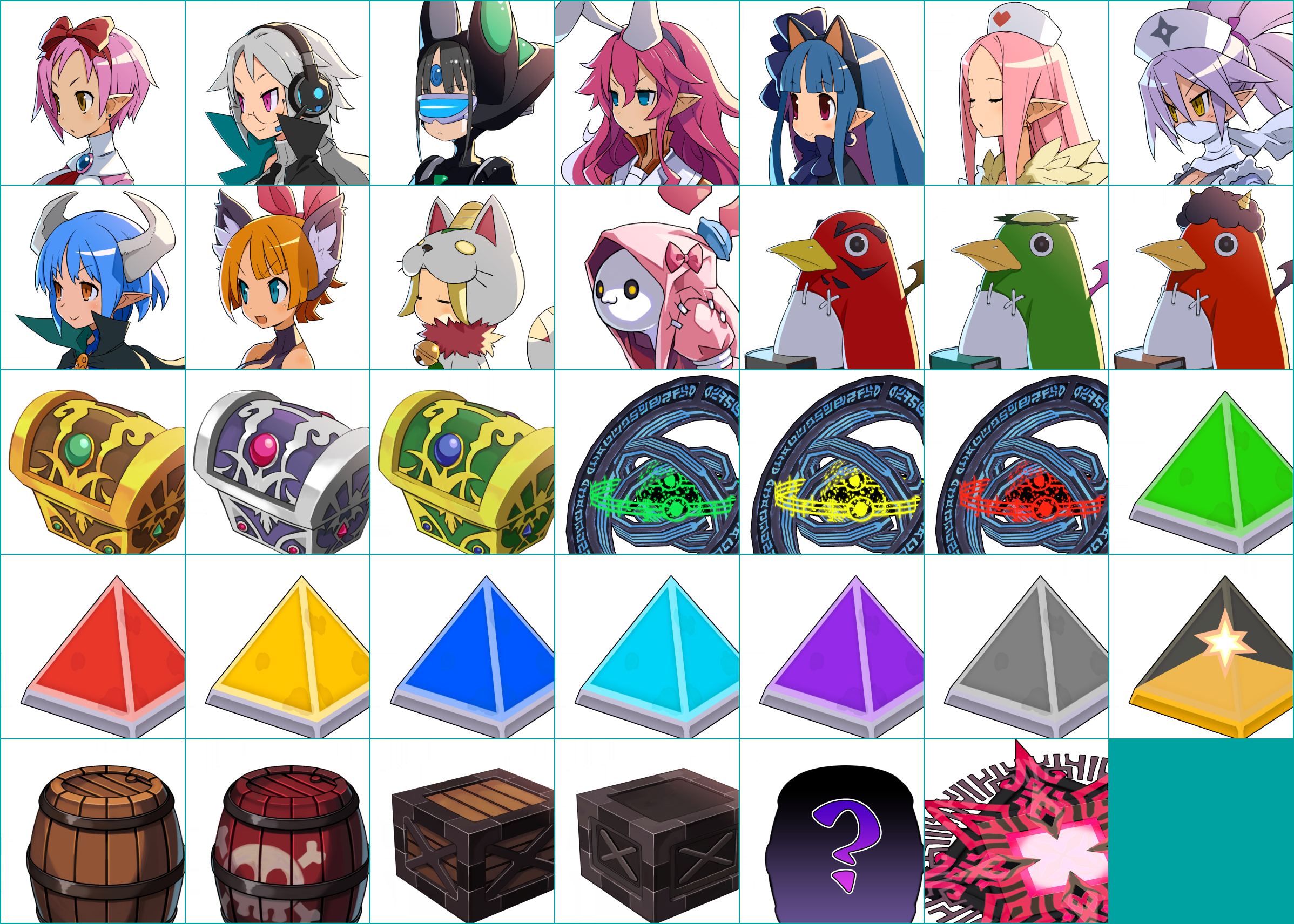 Disgaea 7: Vows of the Virtueless - Character Icons (Class Costumes & Objects)