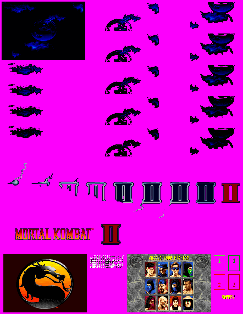 Mortal Kombat II - Title, Menu & Choose Screens