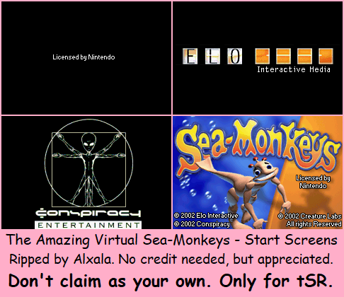 The Amazing Virtual Sea-Monkeys - Start Screens