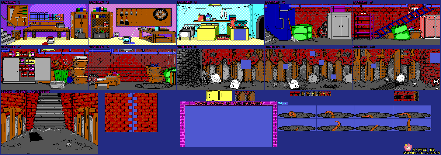Bart Simpson's House of Weirdness (DOS) - Grave Danger in the Basement