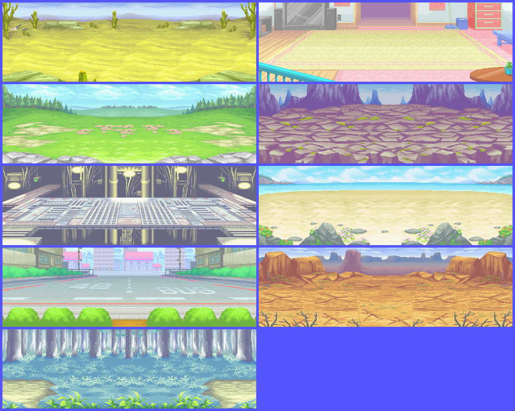 The Spriters Resource - Full Sheet View - Medabots - Battle Backdrops