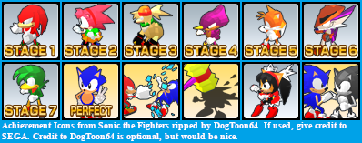 Sonic the Fighters - Achievement Icons