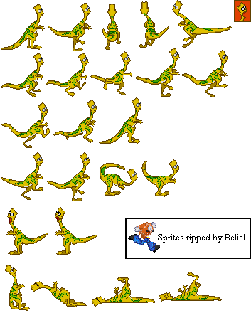 Genesis / 32X / SCD - Virtual Bart - Dino-Bart - The Spriters Resource