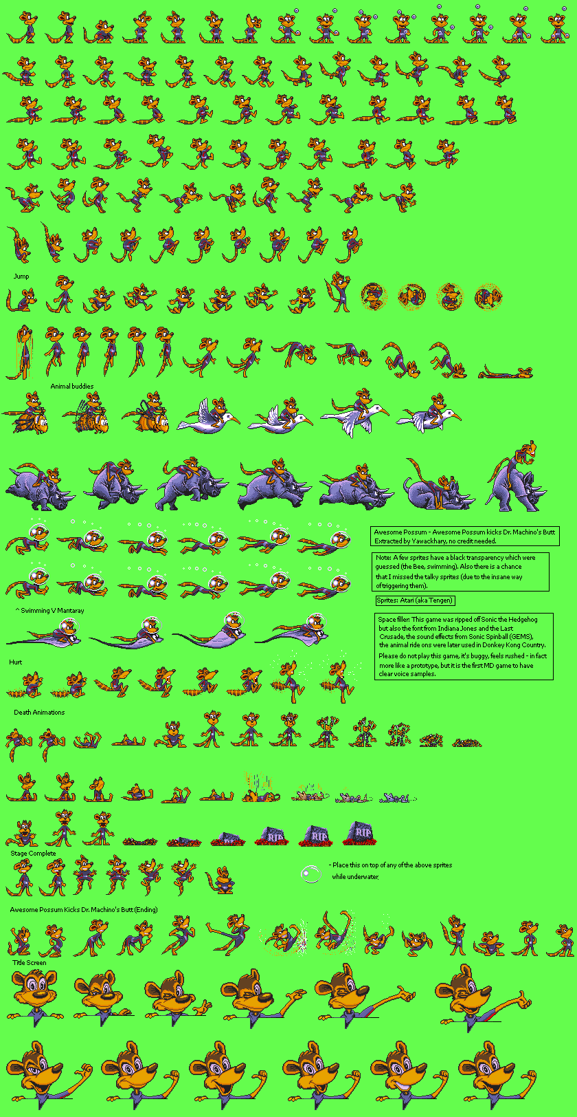 Genesis / 32X / SCD - Awesome Possum Kicks Dr. Machino's Butt ...