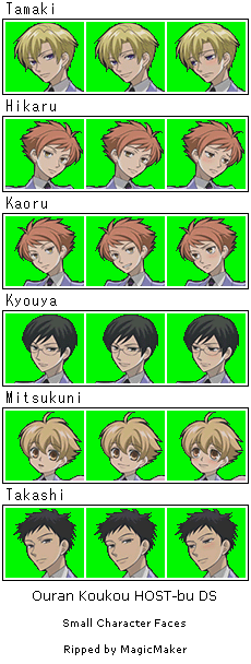 Ouran Koukou Host-Bu DS - Character Faces